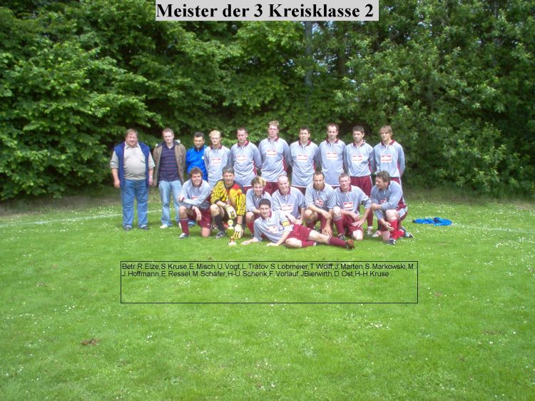 Staffelsieger der 3. Kreisklasse 2 FSG Vogelbeck/Hohnstedt 2