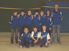 Mit dabei waren: Von links oben: Moritz Biel,Christian Nolte, Maurice Weinhardt, Leander Baar, Leon Reinert, Lukas Schilling, Trainer Peter Sauer